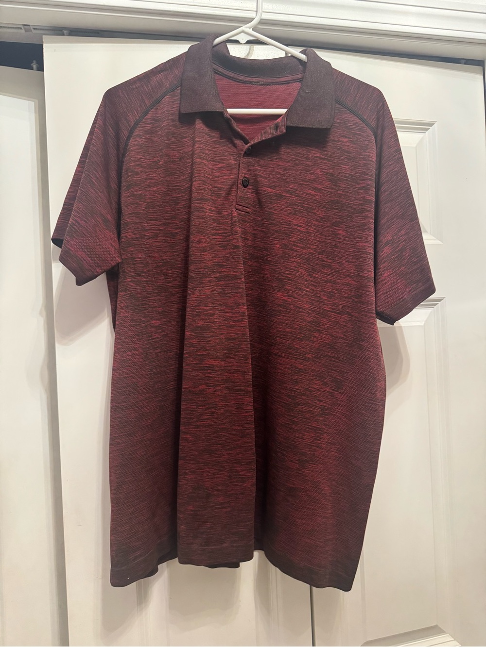 Lululemon Metal Vent Tech Polo Shirt XL Weathered Red Burgundy